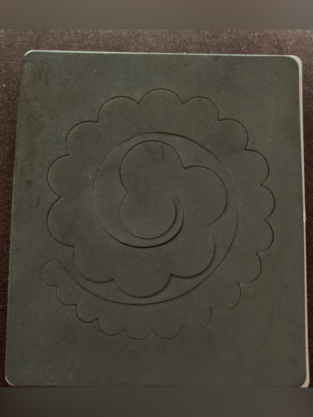 Stamp’in Up Sizzix Spiral Flower Cutting Plate. I don’t think it’s been used